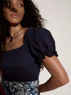 Apricot Damen Midikleid in marine - Länge: midi