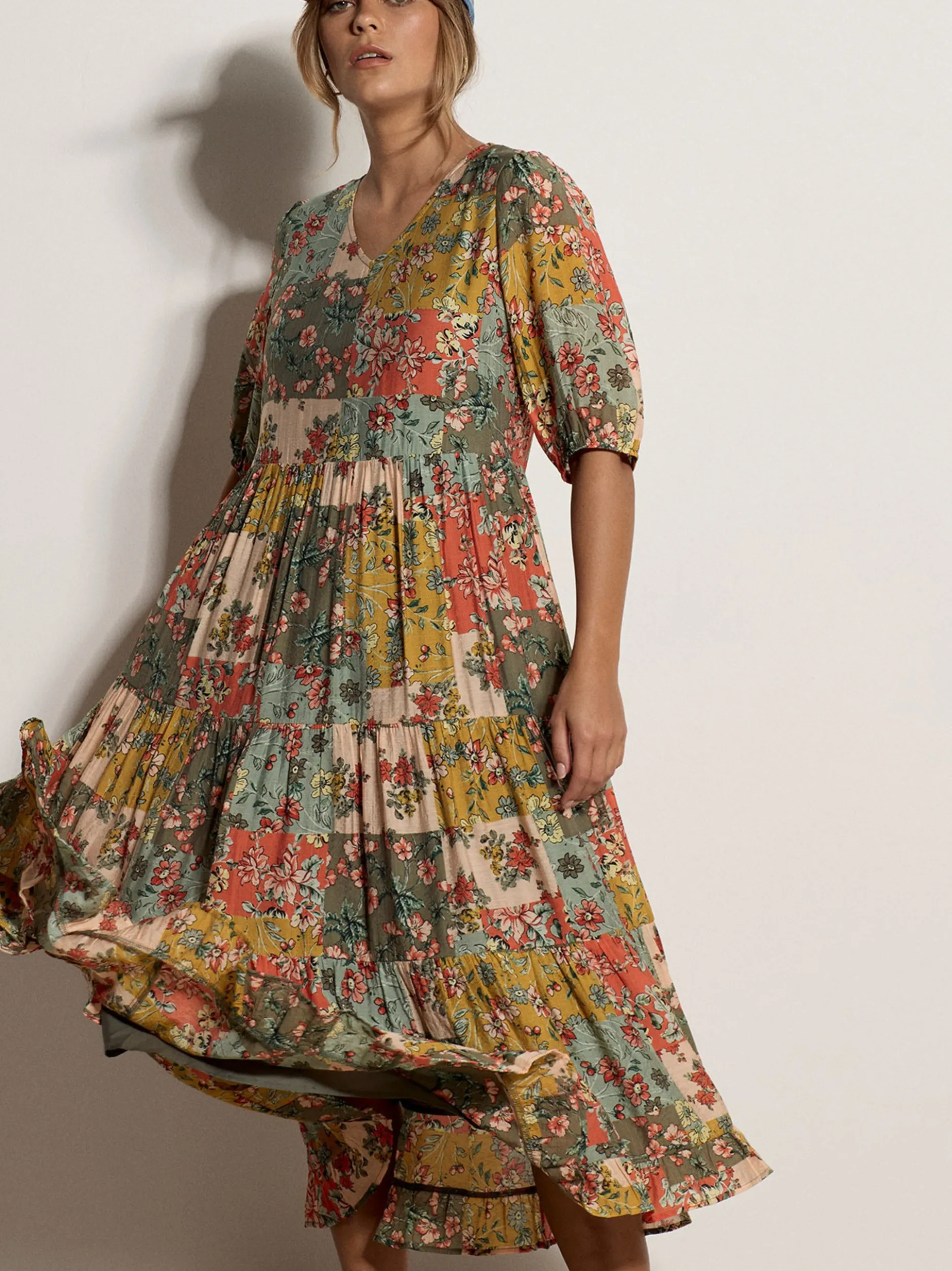 Apricot Damen Midikleid in mehrfarbig - Länge: midi