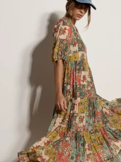 Apricot Damen Midikleid in mehrfarbig - Länge: midi