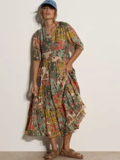 Apricot Damen Midikleid in mehrfarbig - Länge: midi
