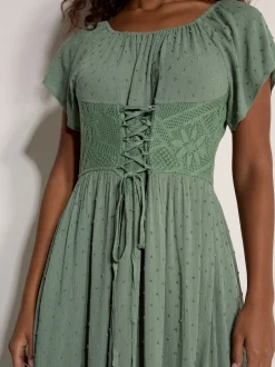 Apricot Damen Midikleid in mint - Länge: midi