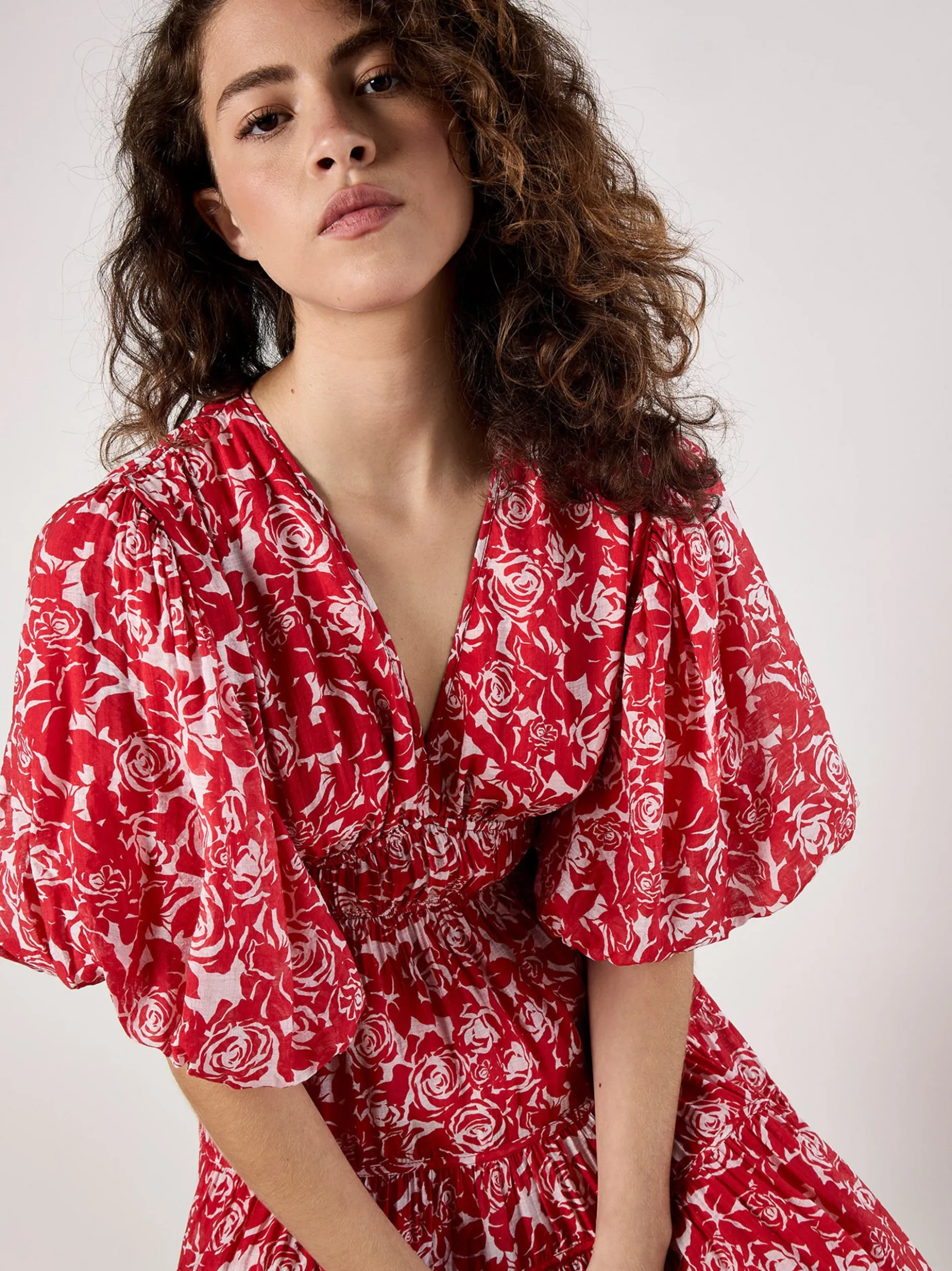 Apricot Damen Midikleid in rot - Länge: midi