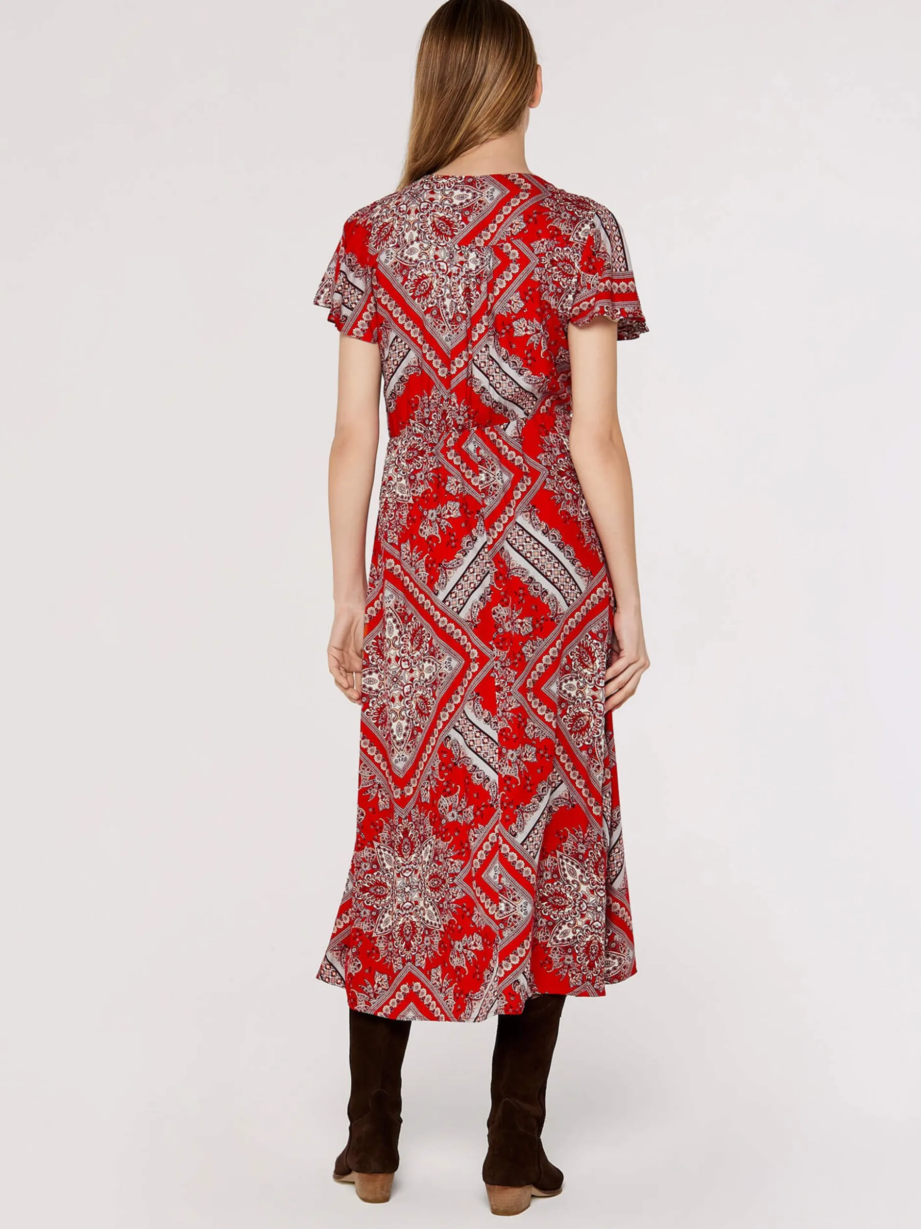Apricot Damen Midikleid in rot - Länge: midi