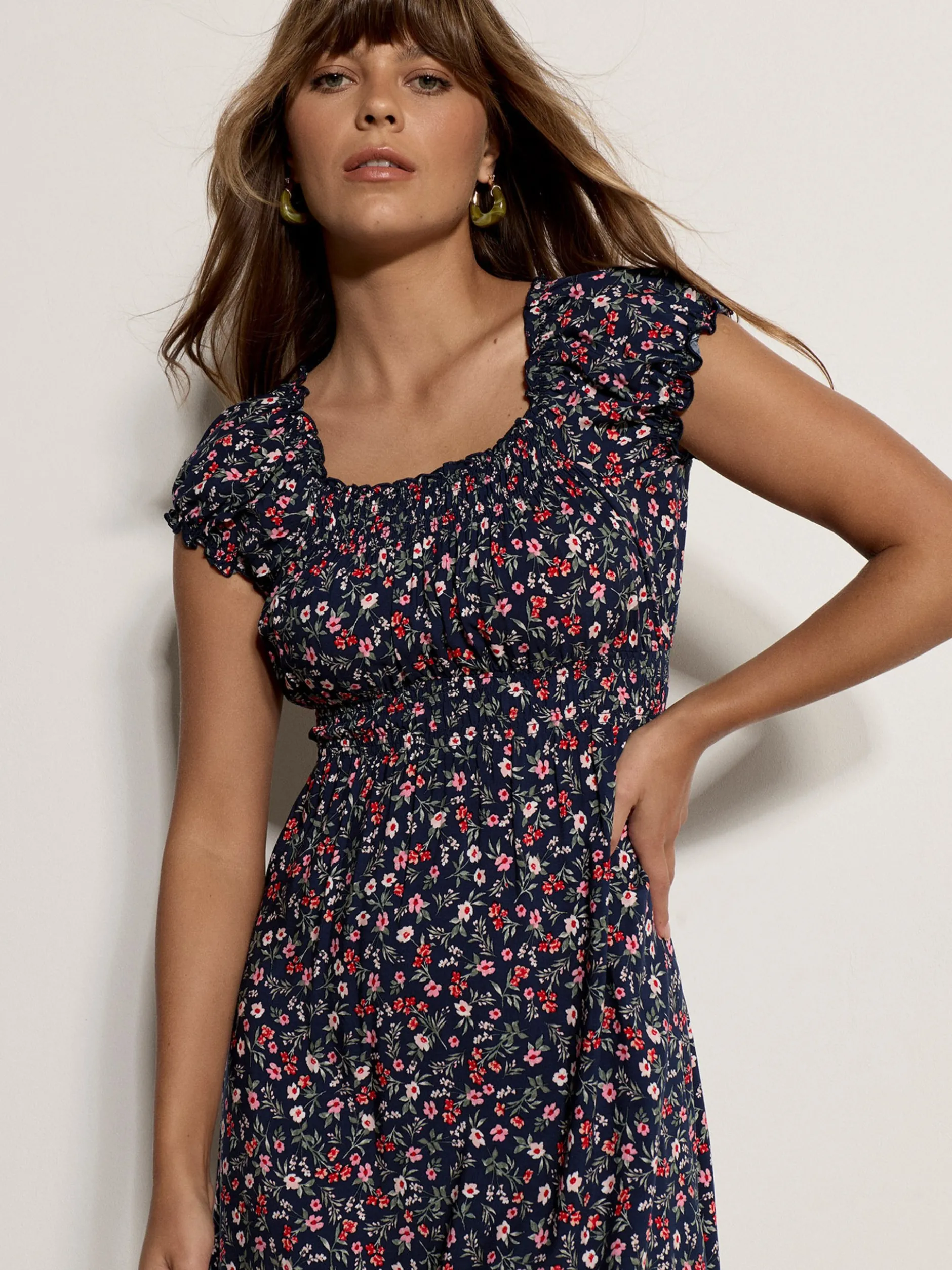 Apricot Damen Midikleid in rot - Länge: midi