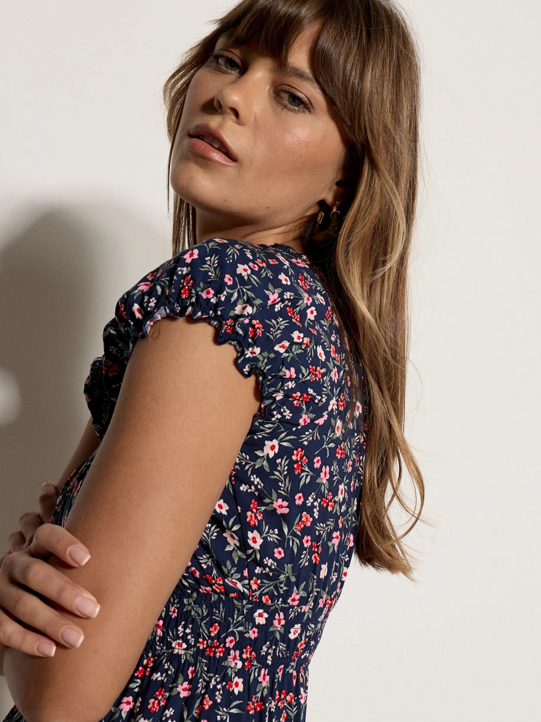 Apricot Damen Midikleid in rot - Länge: midi