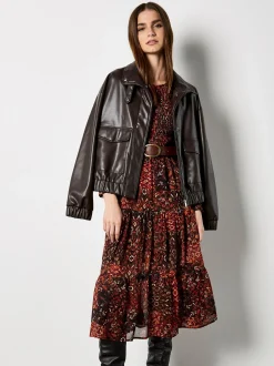 Apricot Damen Midikleid in rot - Ausschnitt: Rundhals