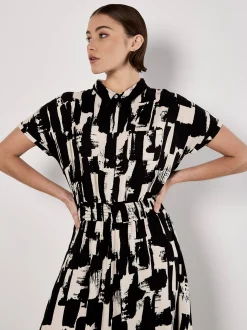 Apricot Damen Midikleid in schwarz - Länge: midi