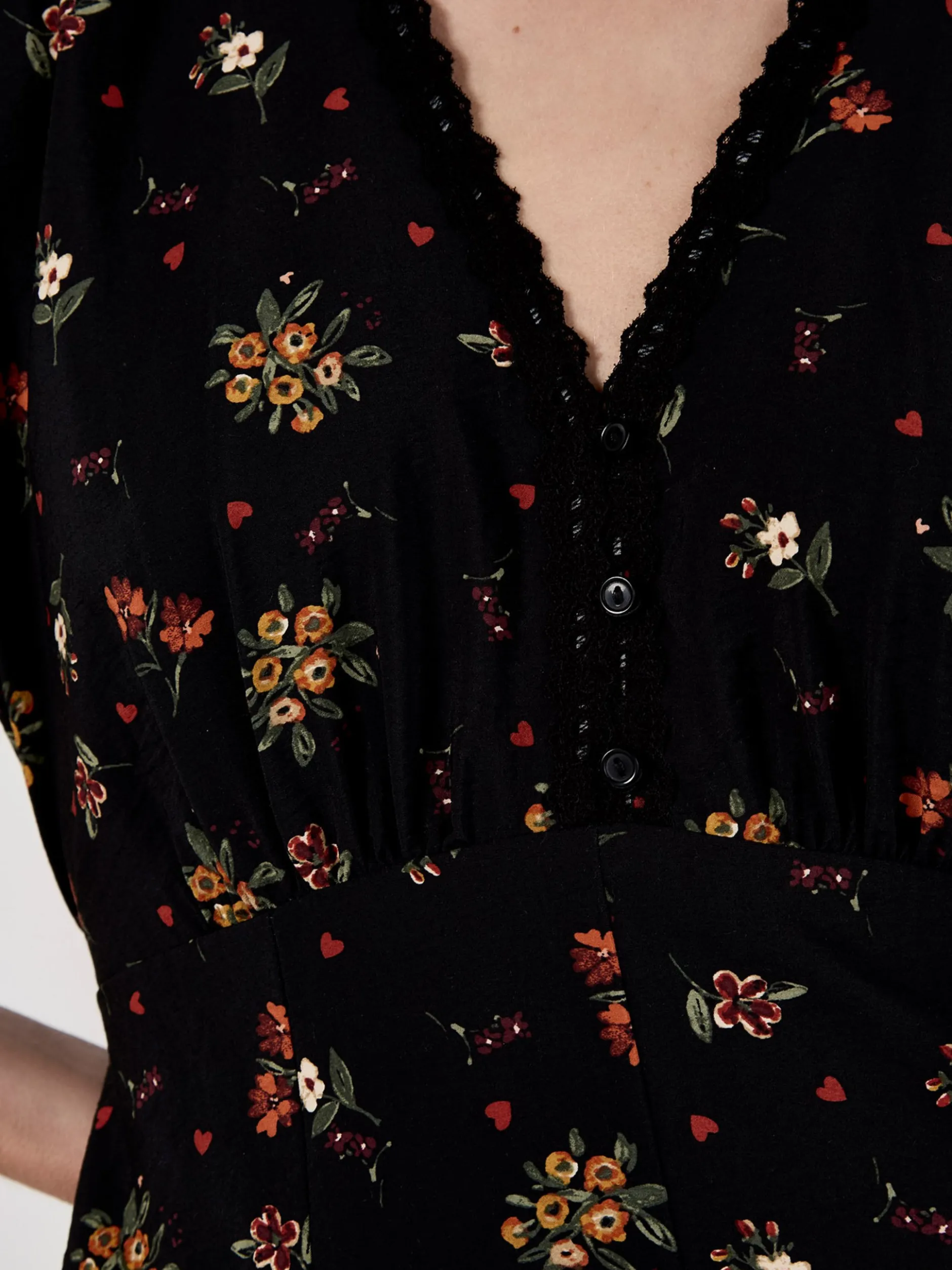 Apricot Damen Midikleid in schwarz - Länge: midi