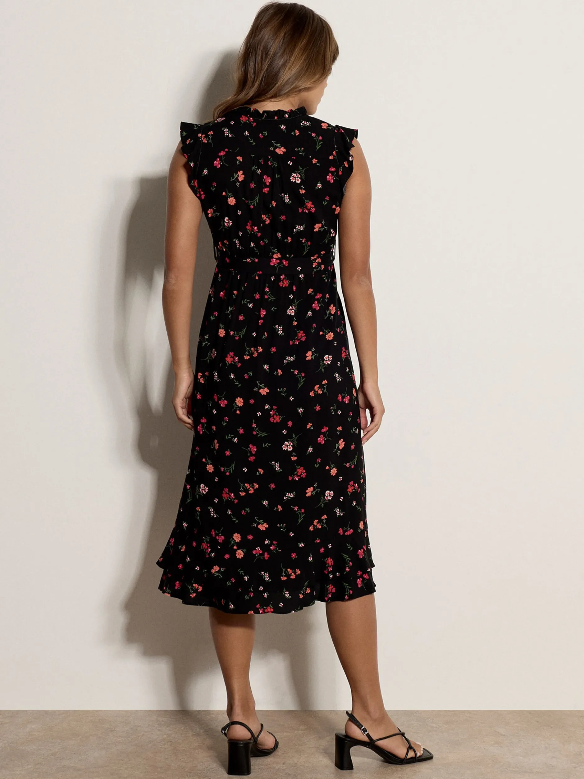 Apricot Damen Midikleid in schwarz - Länge: midi
