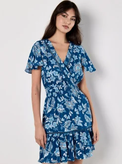 Apricot Damen Minikleid in blau - Länge: midi