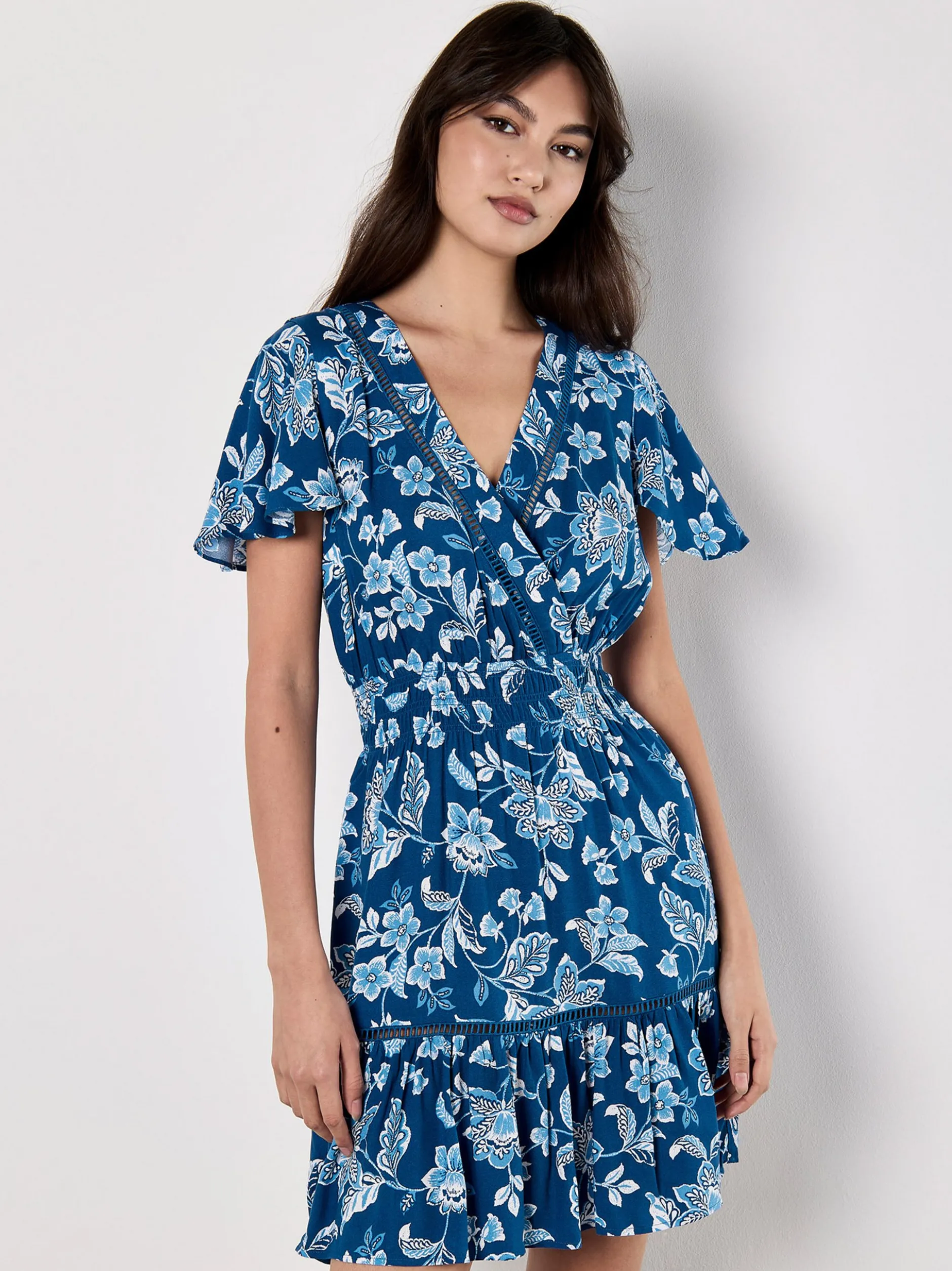 Apricot Damen Minikleid in blau - Länge: midi