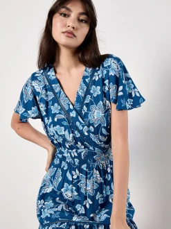 Apricot Damen Minikleid in blau - Länge: midi