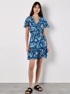 Apricot Damen Minikleid in blau - Länge: midi