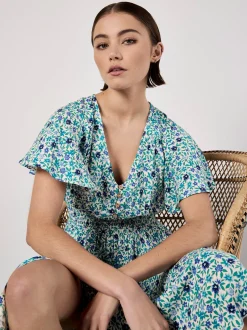 Apricot Damen Minikleid in blau - Länge: mittel