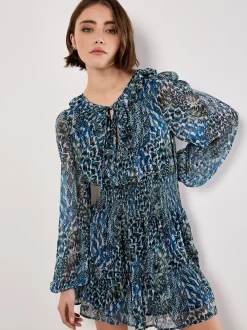 Apricot Damen Minikleid in blau - Ausschnitt: Rundhals