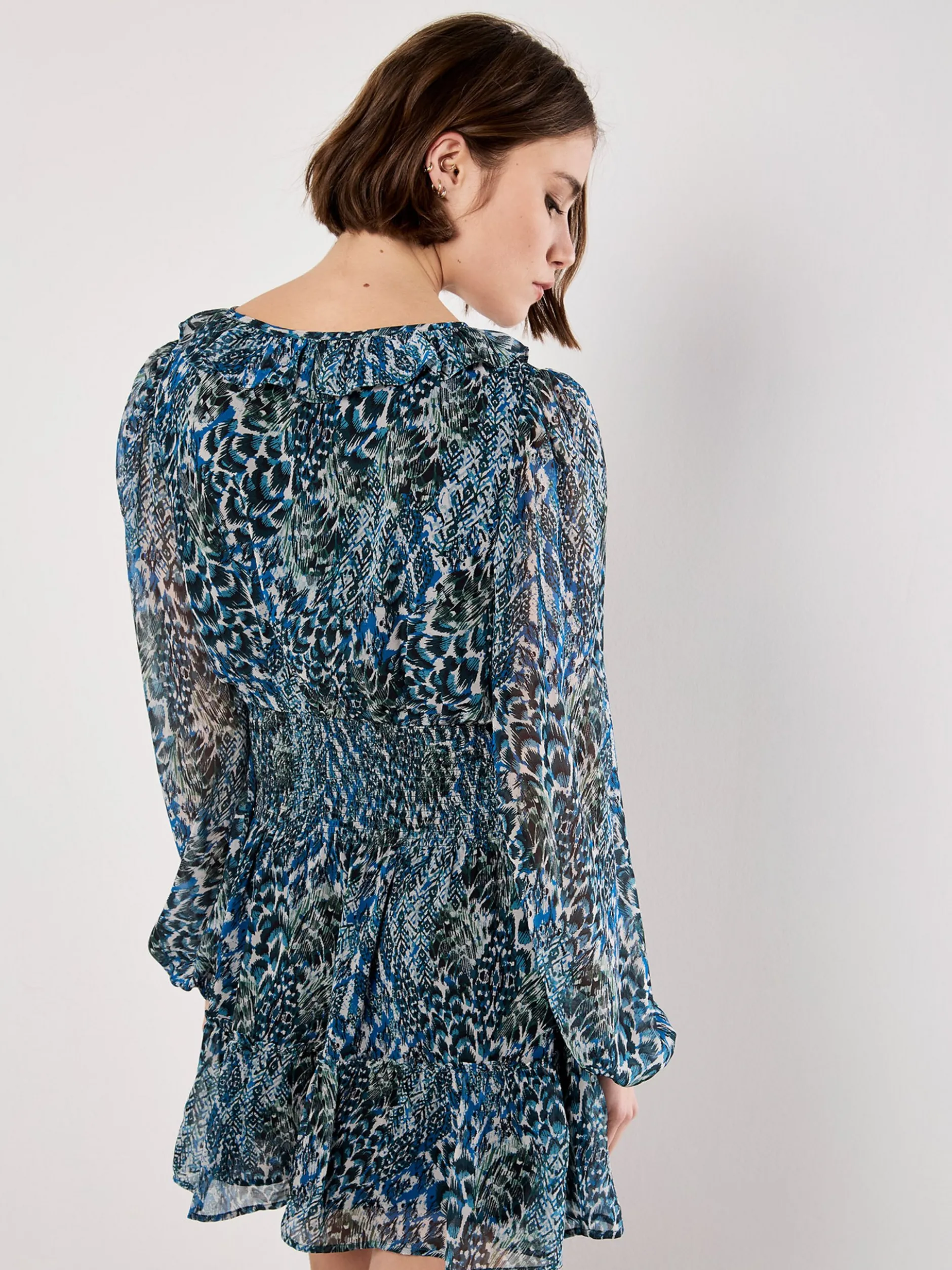 Apricot Damen Minikleid in blau - Ausschnitt: Rundhals