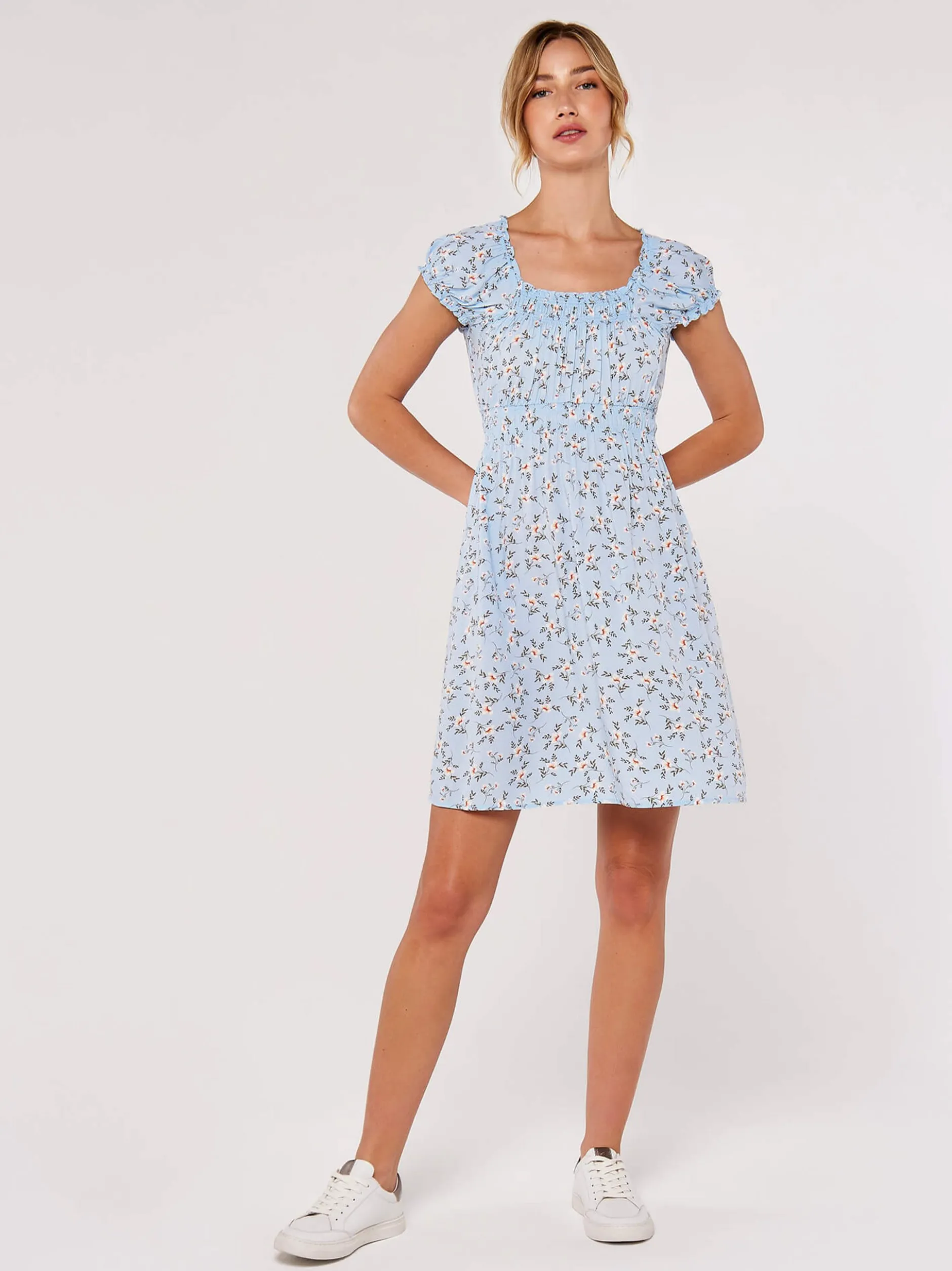 Apricot Damen Minikleid in blau - Länge: knielang