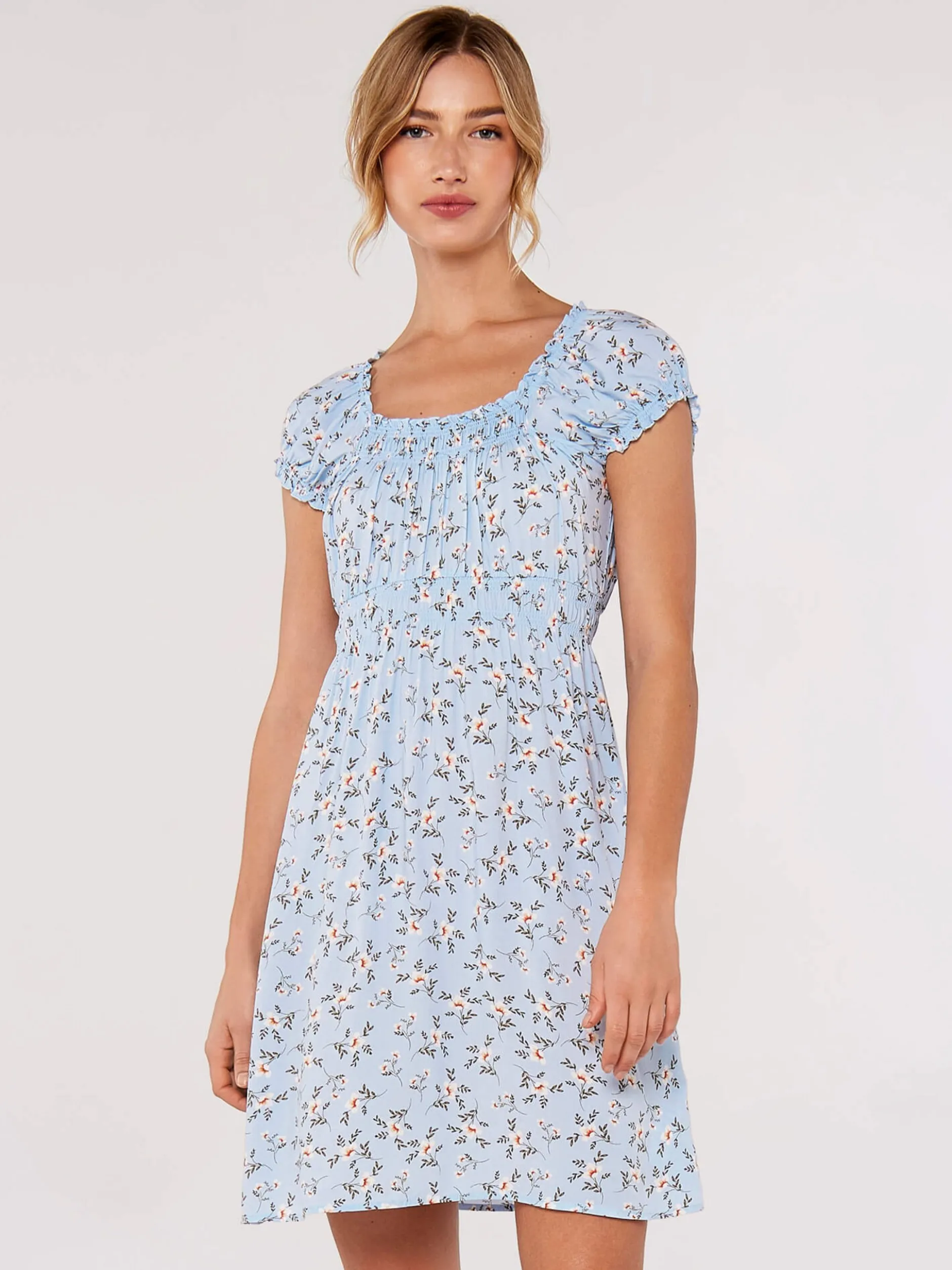 Apricot Damen Minikleid in blau - Länge: knielang