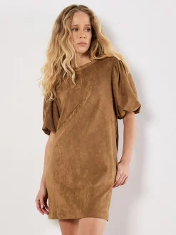 Apricot Damen Minikleid in braun - Ausschnitt: Rundhals