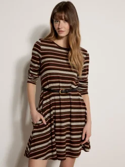 Apricot Damen Minikleid in braun - Ausschnitt: Rundhals
