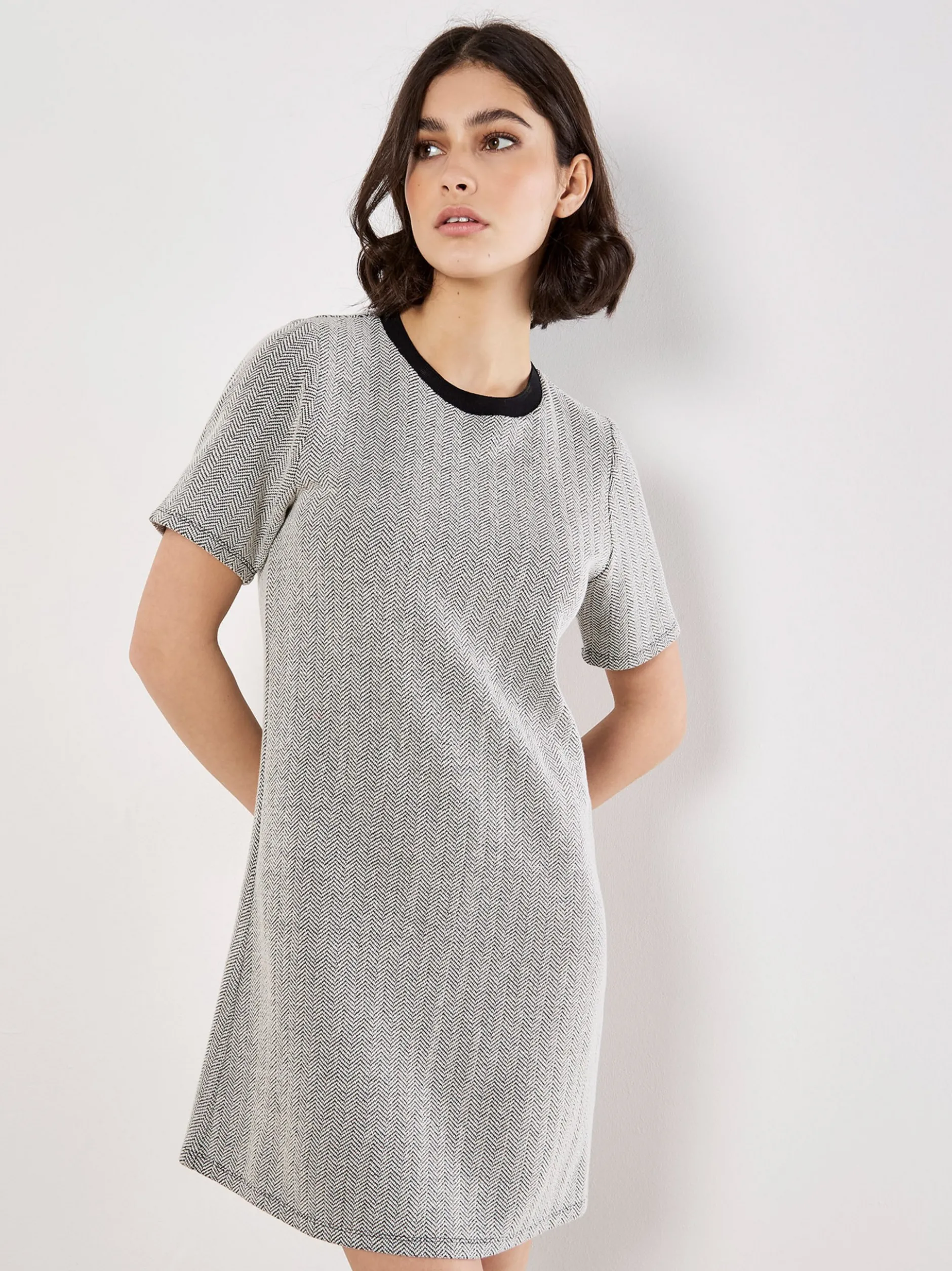 Apricot Damen Minikleid in grau schwarz - Länge: kurz