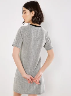 Apricot Damen Minikleid in grau schwarz - Länge: kurz