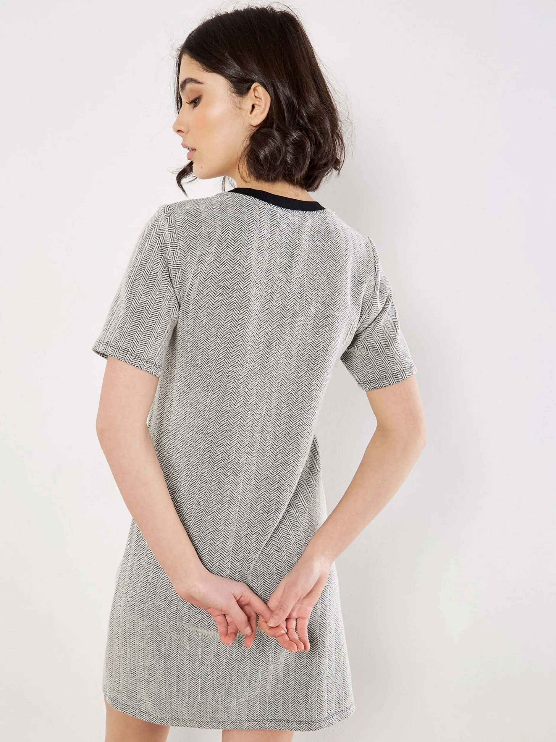 Apricot Damen Minikleid in grau schwarz - Länge: kurz