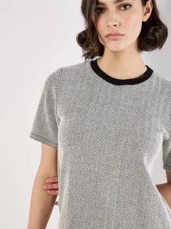 Apricot Damen Minikleid in grau schwarz - Länge: kurz