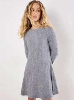 Apricot Damen Minikleid in grau - Ausschnitt: Rundhals