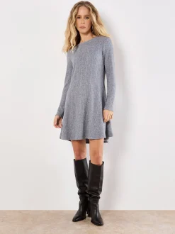 Apricot Damen Minikleid in grau - Ausschnitt: Rundhals