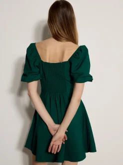 Apricot Damen Minikleid in grün - Ausschnitt: Karree