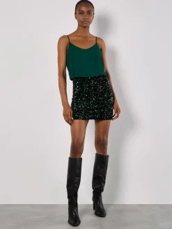 Apricot Damen Minikleid in grün - Länge: knielang