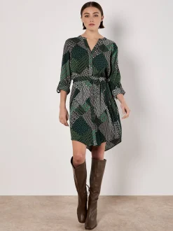 Apricot Damen Minikleid in grün - Länge: knielang