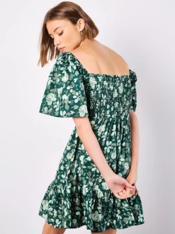 Apricot Damen Minikleid in grün - Ausschnitt: Karree
