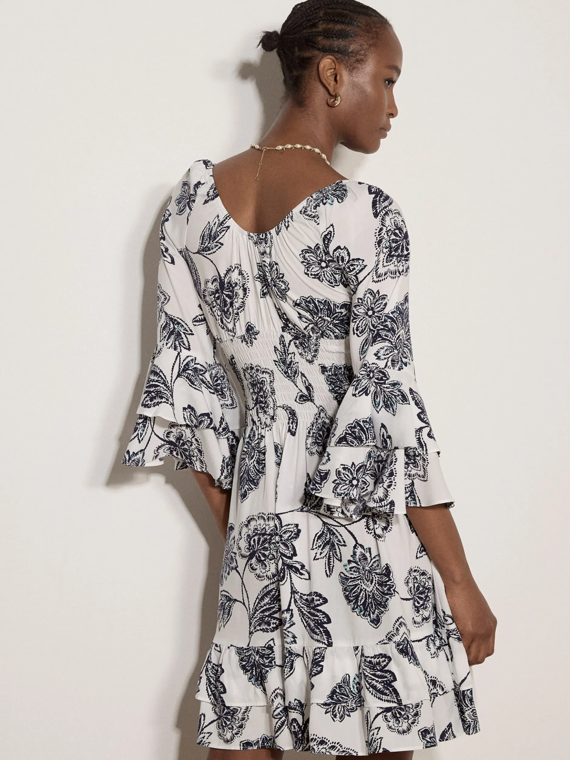 Apricot Damen Minikleid in marine blau - Länge: knielang