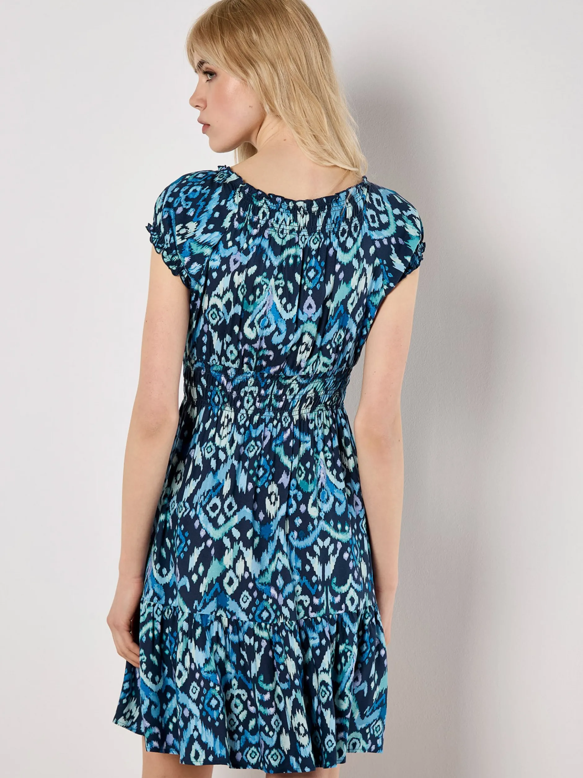Apricot Damen Minikleid in marine blau - Länge: knielang