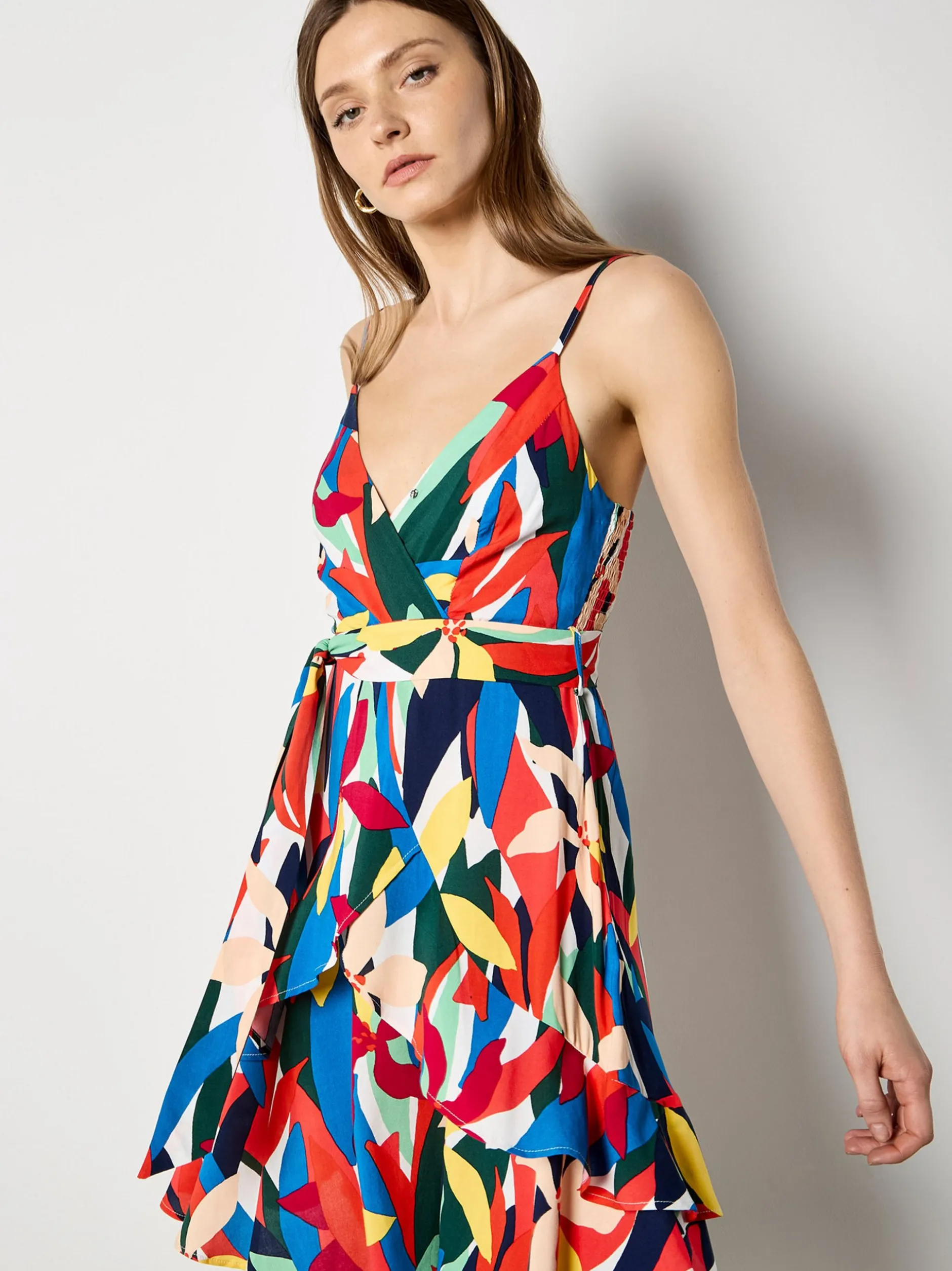 Apricot Damen Minikleid in orange mehrfarbig