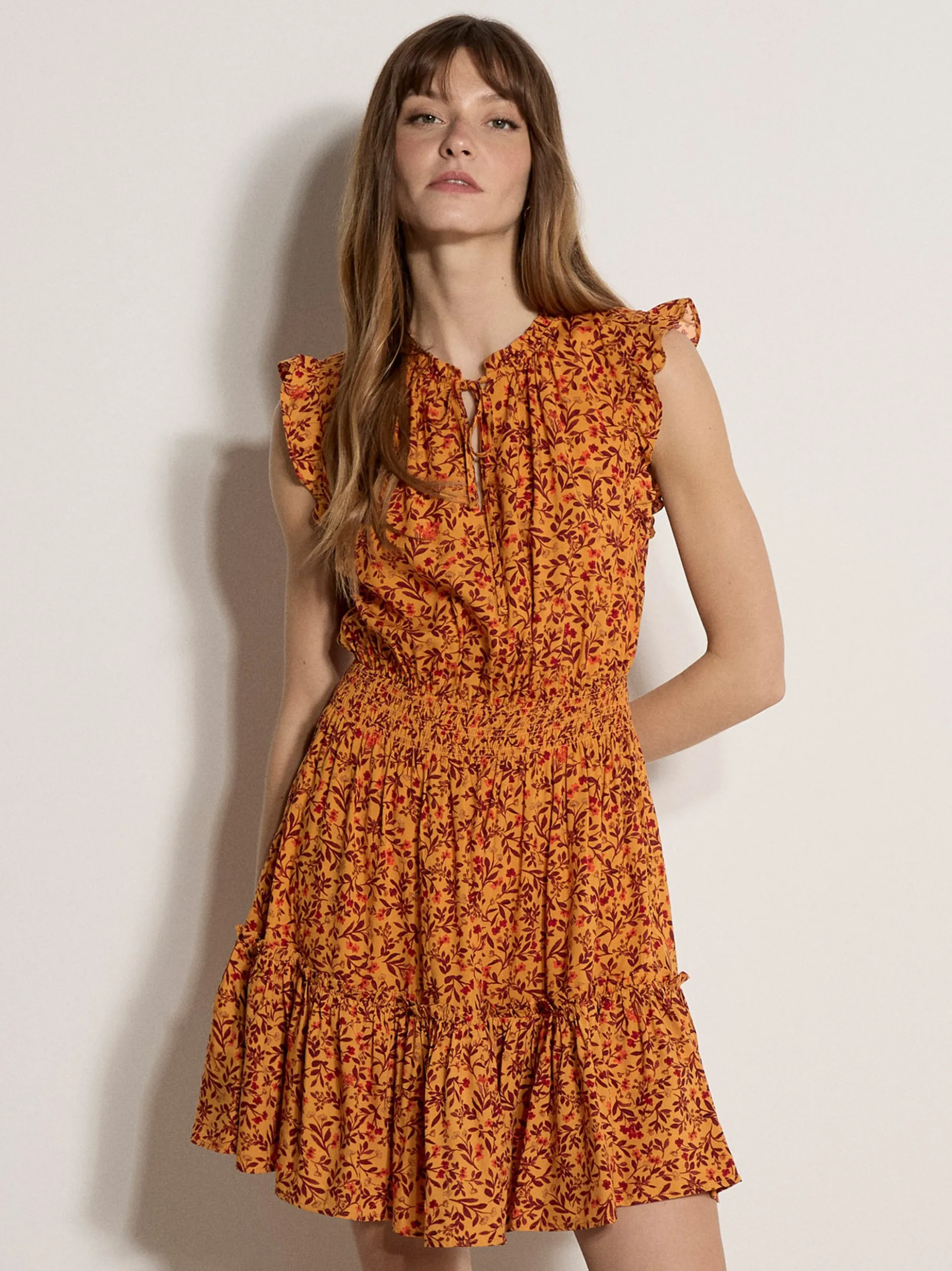 Apricot Damen Minikleid in orange - Ausschnitt: Rundhals