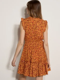 Apricot Damen Minikleid in orange - Ausschnitt: Rundhals