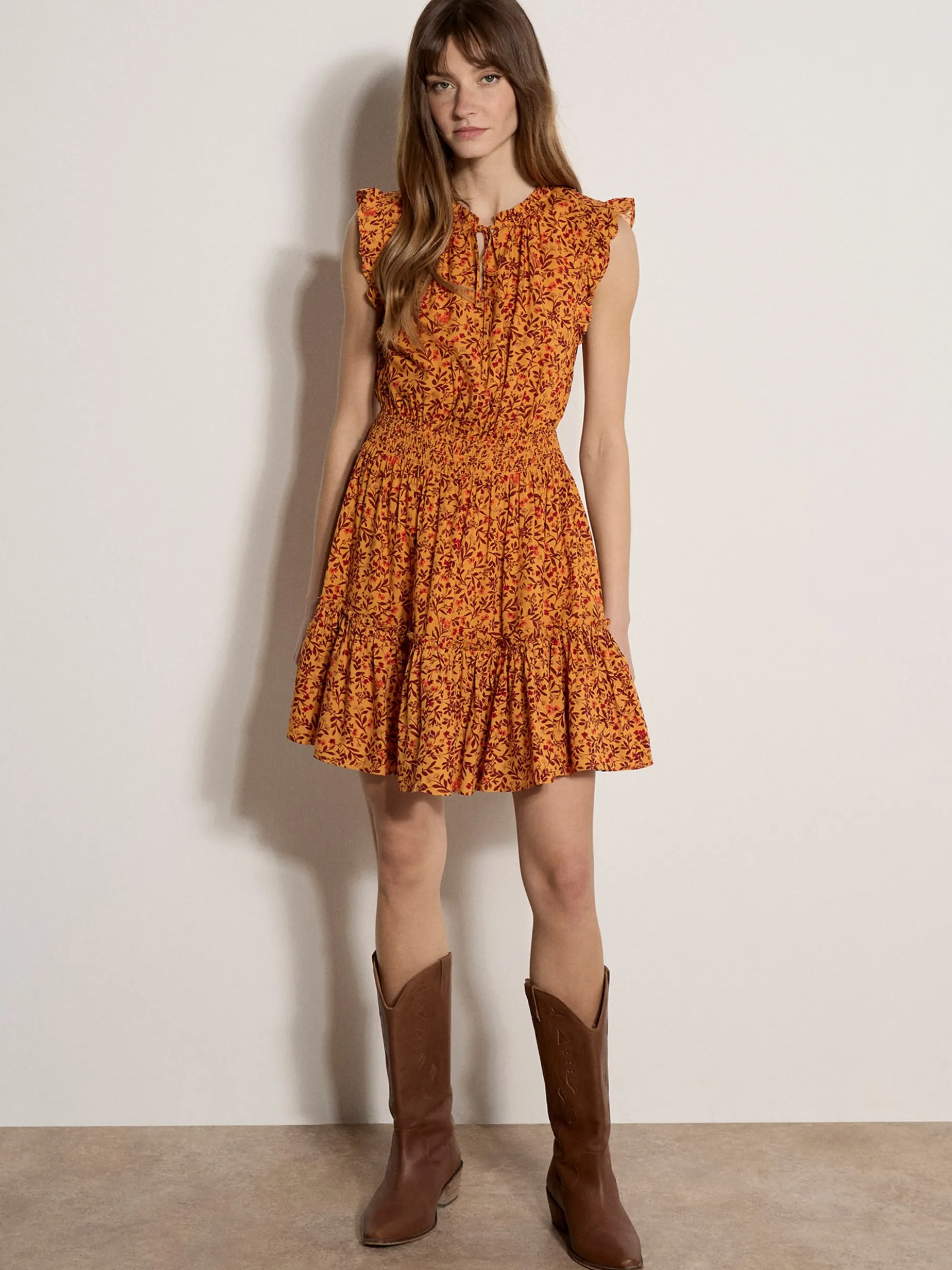 Apricot Damen Minikleid in orange - Ausschnitt: Rundhals