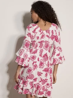 Apricot Damen Minikleid in pink weiß - Länge: knielang