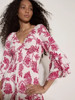 Apricot Damen Minikleid in pink weiß - Länge: knielang