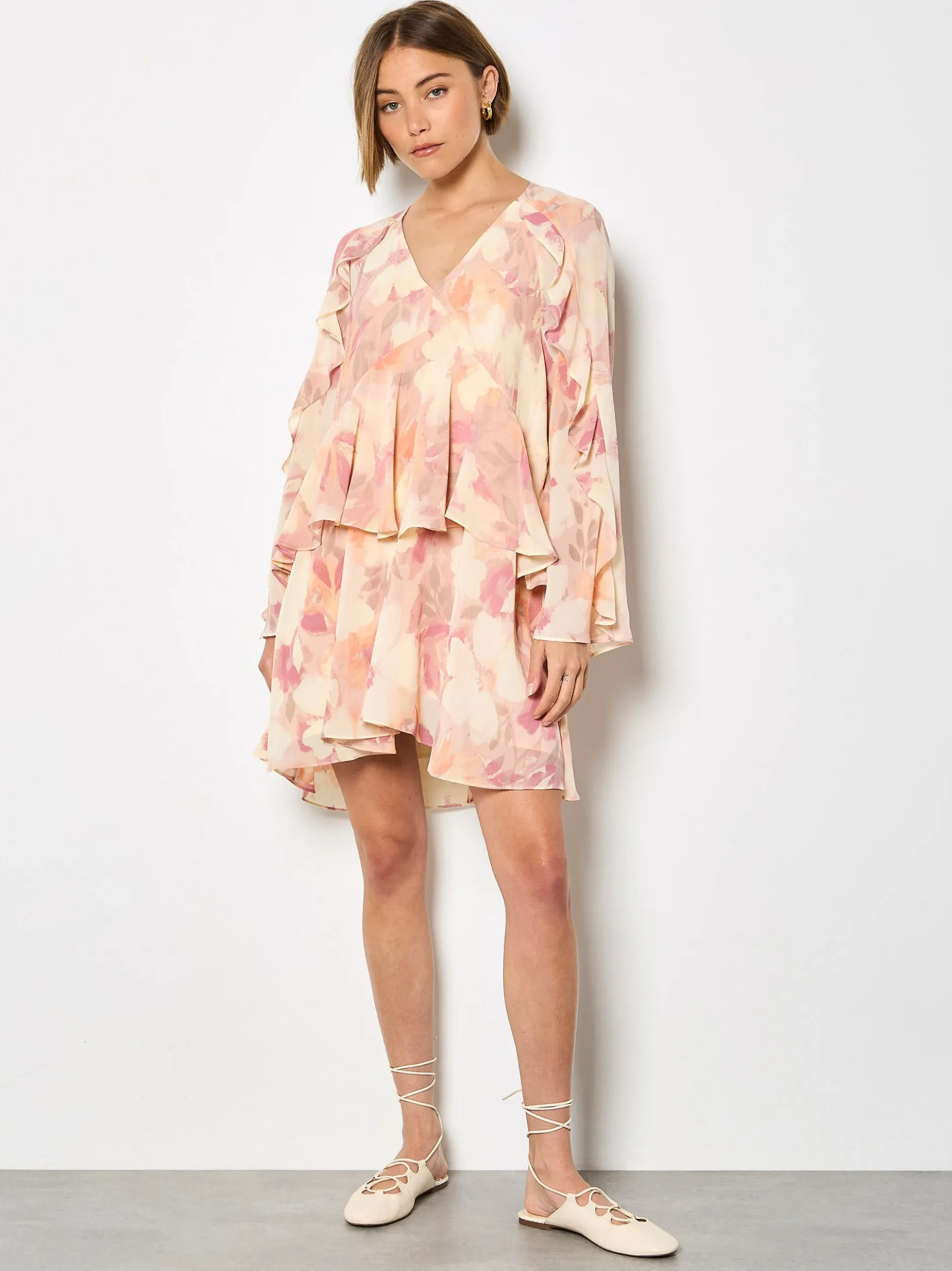 Apricot Damen Minikleid in rosa pink - Länge: knielang