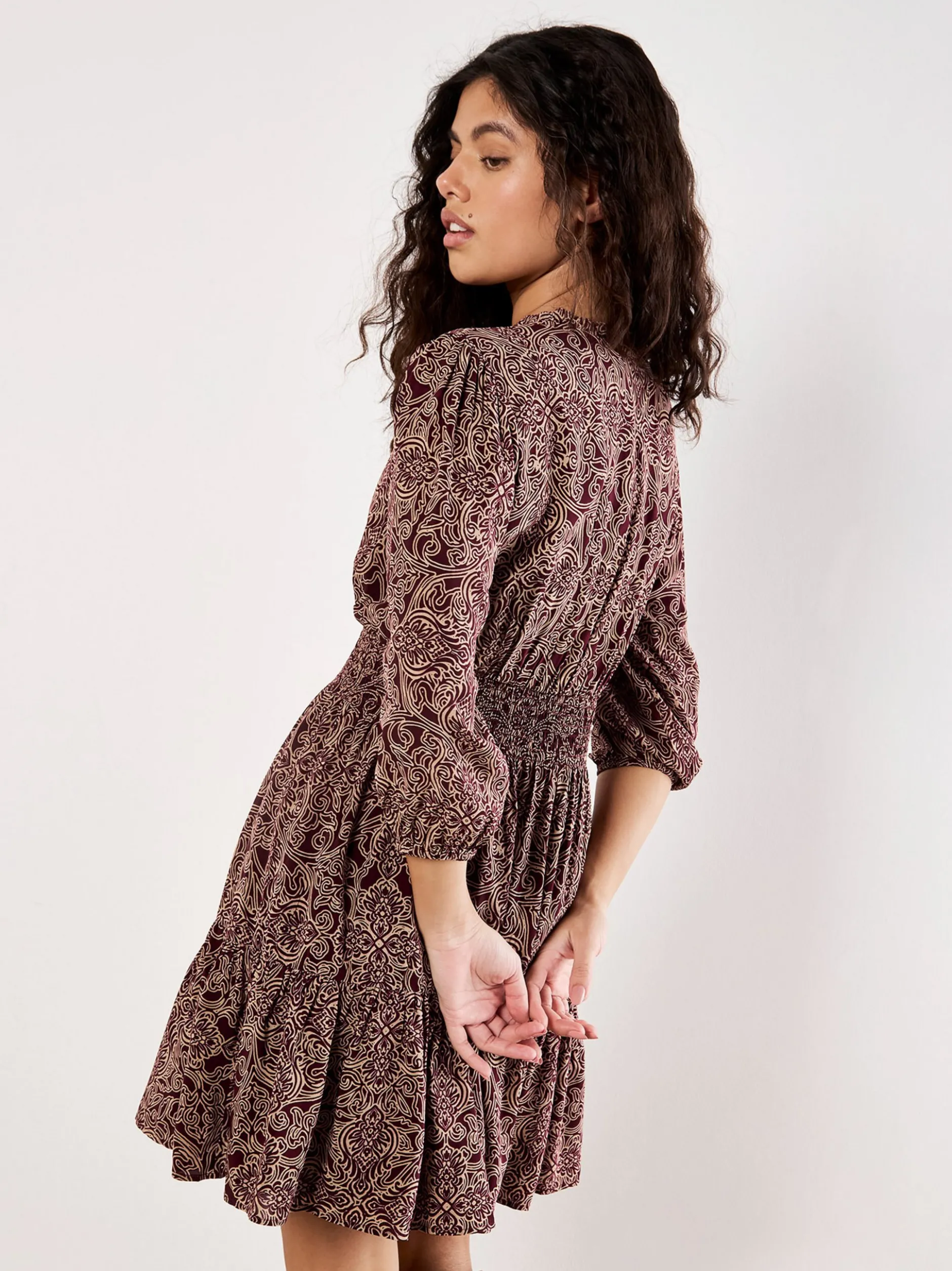 Apricot Damen Minikleid in rosenholz bordeaux