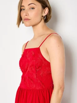 Apricot Damen Minikleid in rot - Länge: knielang
