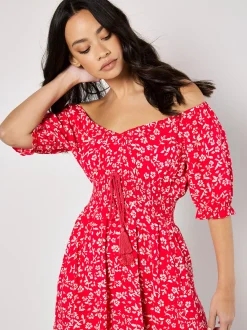 Apricot Damen Minikleid in rot - Länge: knielang