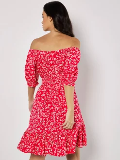 Apricot Damen Minikleid in rot - Länge: knielang