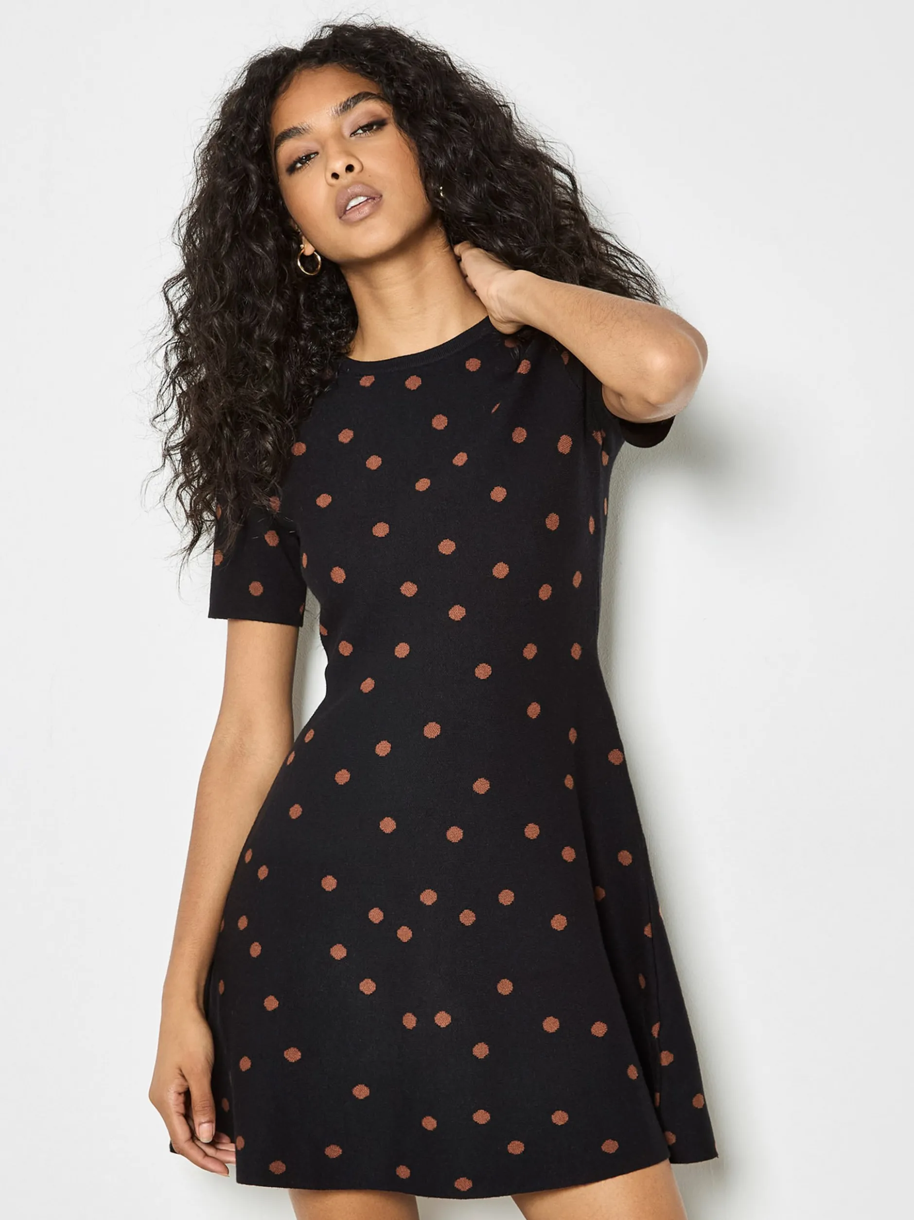Apricot Damen Minikleid in schwarz - Länge: knielang