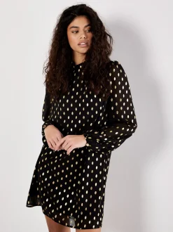 Apricot Damen Minikleid in schwarz - Länge: knielang