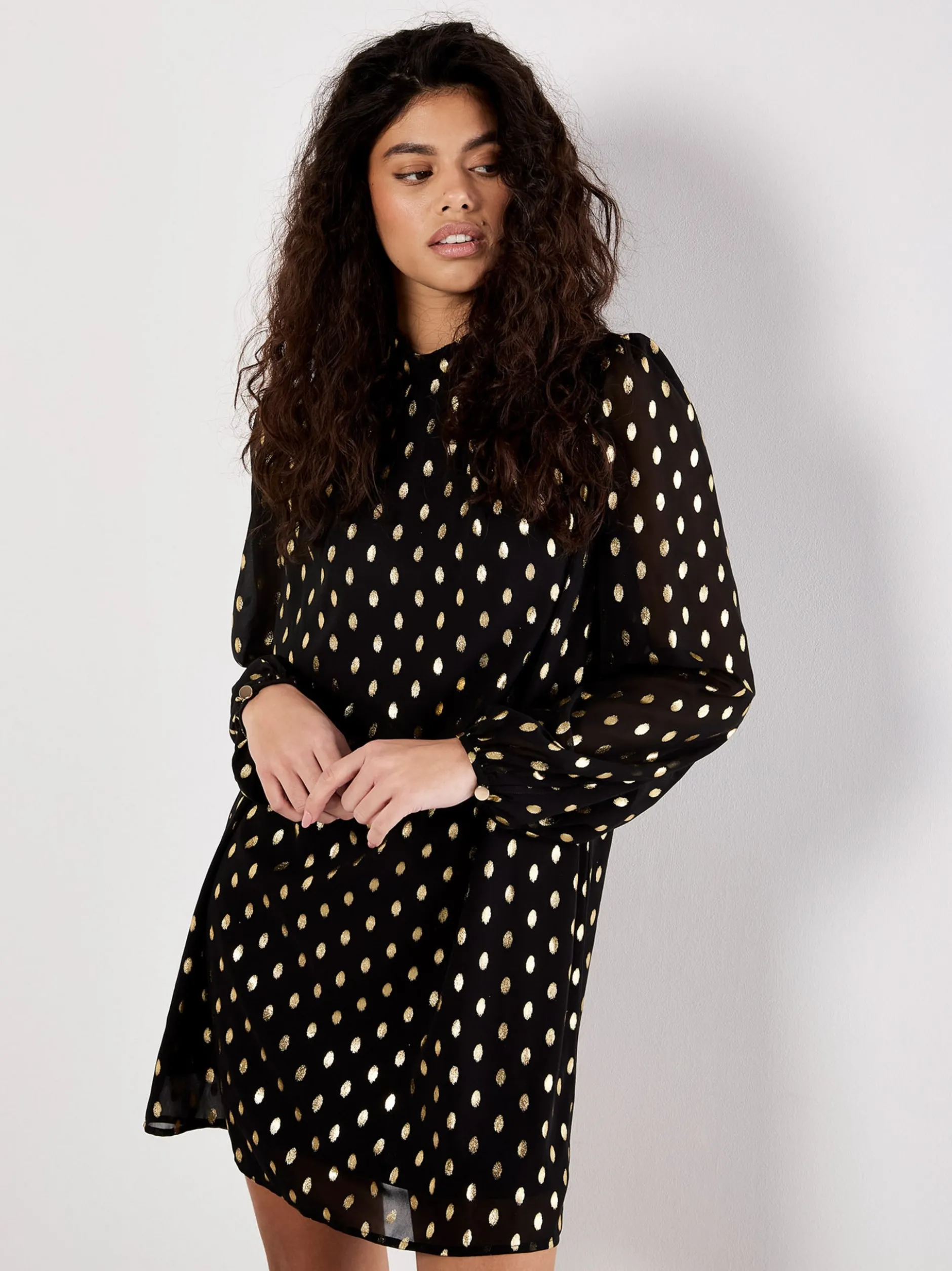 Apricot Damen Minikleid in schwarz - Länge: knielang